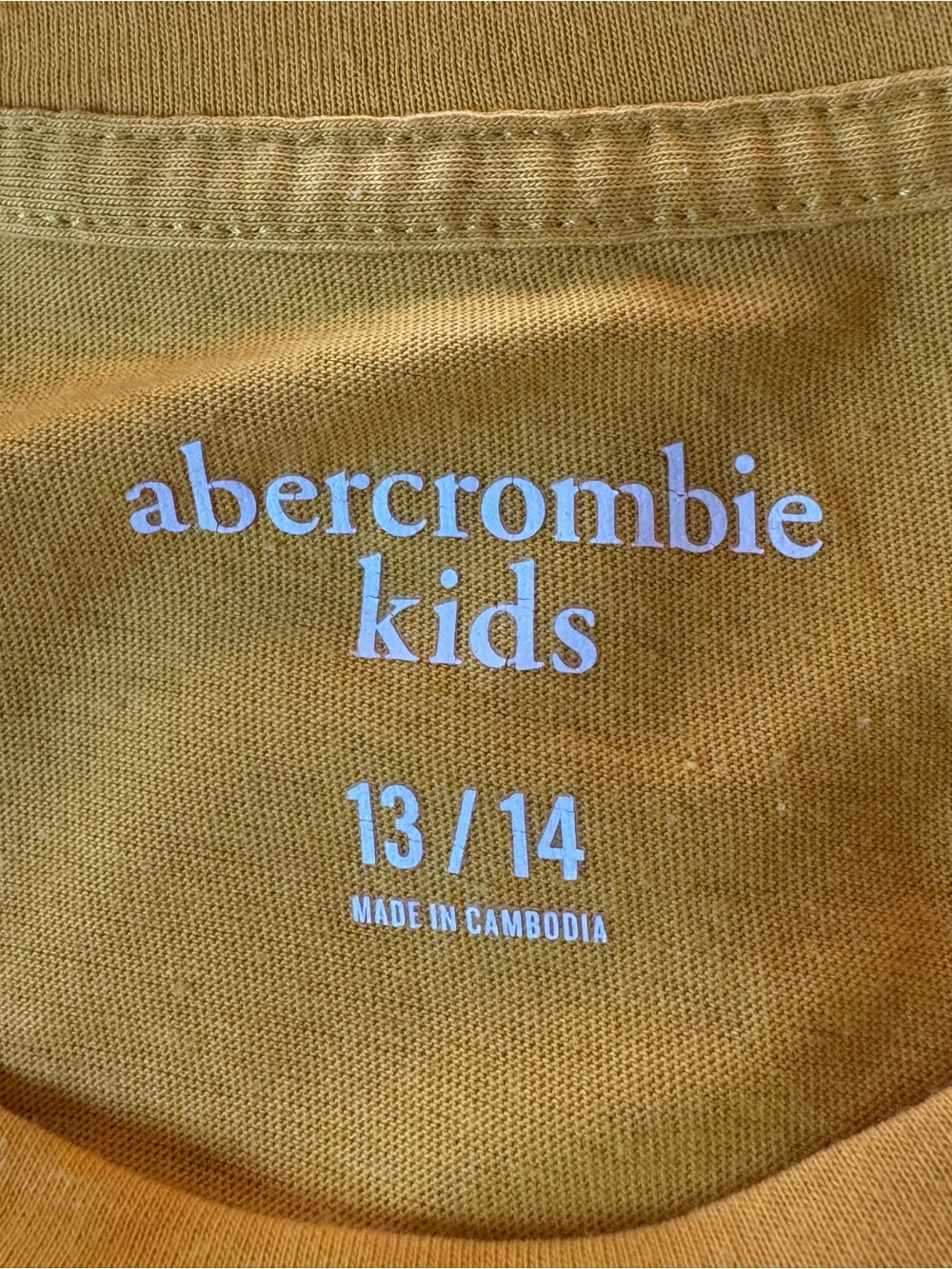 Abercrombie & Fitch Kids Yellow Logo Tee 13/14 - Picture 4 of 5